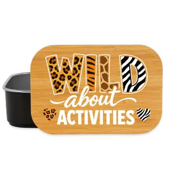 Wild About Activities Safari Design d’estampes animales - Boîte à goûter - noir - Devant