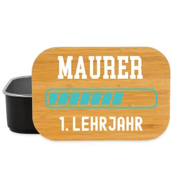Maurer Ausbildung 1 Lehrjahr 1. Ausbildungsjahr - Lunch Box - Schwarz - Vorne