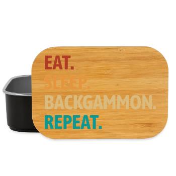 Mange, dors, backgammon, répète | Jeu de société - Boîte à goûter - noir - Devant
