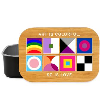 L’art est coloré – l’amour aussi – LGBTQIA+ géométrique - Boîte à goûter - noir - Devant