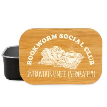 Bookworm Social Club Lesen Retro - Lunch Box - Schwarz - Vorne