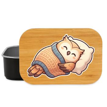 Owl Sleeping - Lunch Box - black - Front