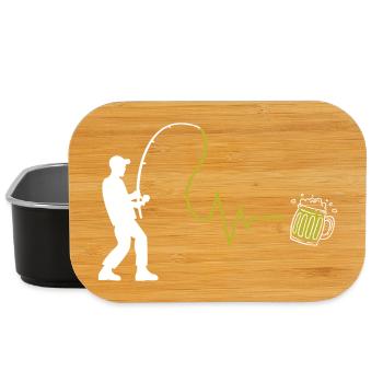 Angler's heart and after-work beer - Lunch Box - black - Front