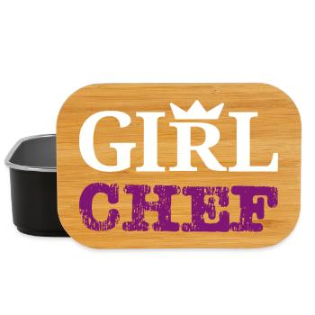 Girl Chef- Statement Design & Typography - Lunch Box - black - Front