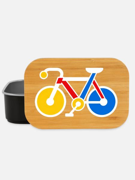Retro Pop Art Geometrisches Fahrrad - Lunch Box - Schwarz