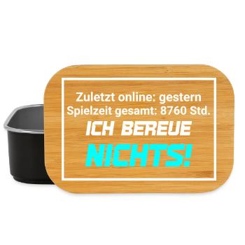 Gaming Statistik Gesamt Spielzeit Nerd Spruch  - Lunch Box - Schwarz - Vorne