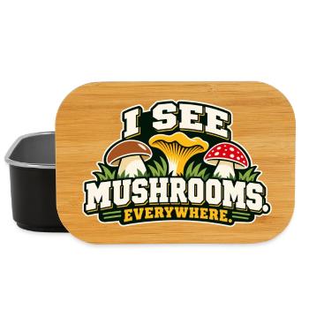 I See Mushrooms Everywhere - Lunch Box - Schwarz - Vorne