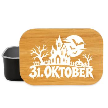 31. Oktober Spuk Burg Silhouette - Lunch Box - Schwarz - Vorne