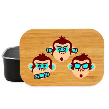 three wise monkeys - Lunch Box - black - Front