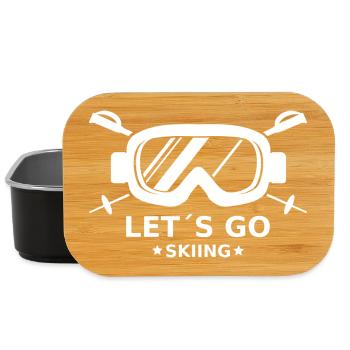 Let's Go Skiing Zitat für Wintersportbegeisterte - Lunch Box - Schwarz - Vorne