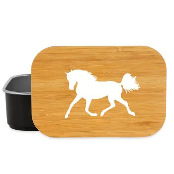 Silhouette de cheval blanc - Boîte à goûter - noir - Devant