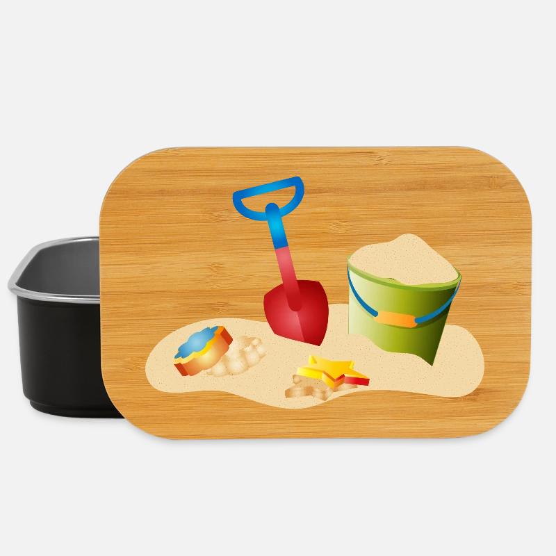 Sand Spielzeug am Strand oder im Sandkasten - Lunch Box - Schwarz