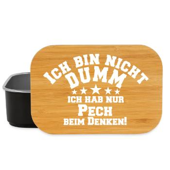 Bin nicht dumm lustiger Spruch Scherz Geschenk - Lunch Box - Schwarz - Vorne