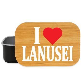T-Shirt Ich liebe Lanusei T-Shirt Sardinien - Lunch Box - Schwarz - Vorne