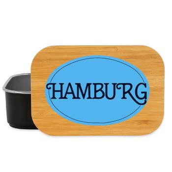 Hamburg Retro Schriftlogo Blau Oval - Lunch Box - Schwarz - Vorne