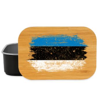 Drapeau à coups de pinceau bleu-blanc - Boîte à goûter - noir - Devant