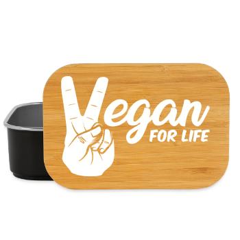 Vegan For Life - White - Lunch Box - black - Front