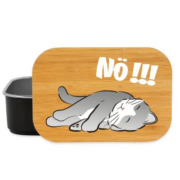 Schlafende Katze Nö!!! Nein Meinungsstabil - Lunch Box - Schwarz - Vorne