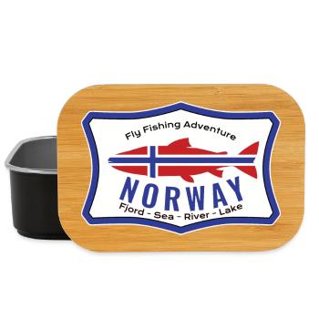 Norway Fly Fishing Adventure Lachs Angeln, Fliege - Lunch Box - Schwarz - Vorne