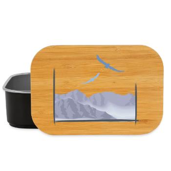 Vögel im Gebirge | birds in the mountains - Lunch Box - Schwarz - Vorne