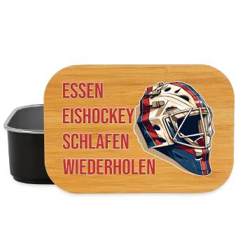 Essen, Eishockey, Schlafen, Wiederholen - Lunch Box - Schwarz - Vorne