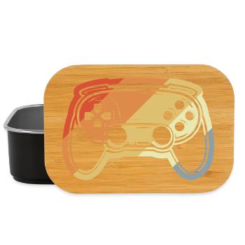 Dessin de manette de jeu vintage - Boîte à goûter - noir - Devant