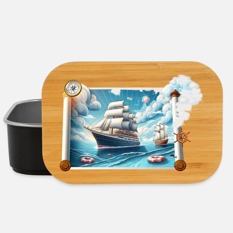 Nautische Segelreise - Lunch Box - Schwarz