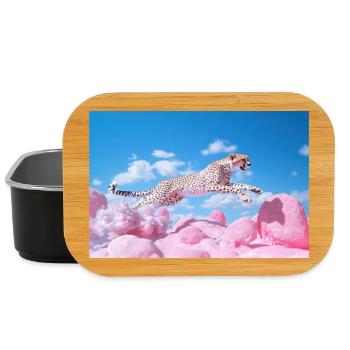 Cheetah Jump: Wild & Cotton Candy" - Lunch Box - black - Front
