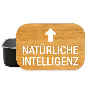 Natural intelligence funny AI AI sayings - Lunch Box - black - Front