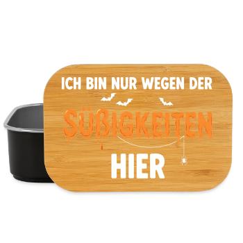 Halloween-Spruch mit Fledermäusen und Spinne - Lunch Box - Schwarz - Vorne