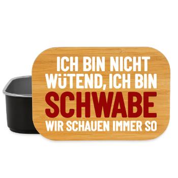Ich bin nicht wütend - ich bin Schwabe - Lunch Box - Schwarz - Vorne
