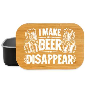 I make beer disappear – Funny beer slogan motif - Lunch Box - black - Front