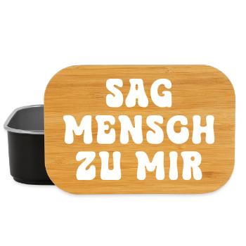 Sag Mensch zu mir Typo Kontrast - Lunch Box - Schwarz - Vorne