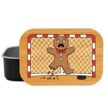 Funny Christmas Hockey Cartoon - Lunch Box - Schwarz - Vorne