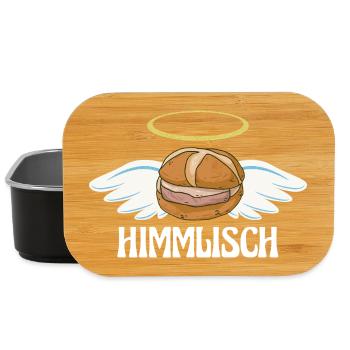 Himmlisch bayrische Leberkassemmel mit Flügeln  - Lunch Box - Schwarz - Vorne