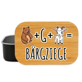 Bär plus Ziege ist gleich Bergziege äh BÄR-G-ZIEGE - Lunch Box - Schwarz - Vorne