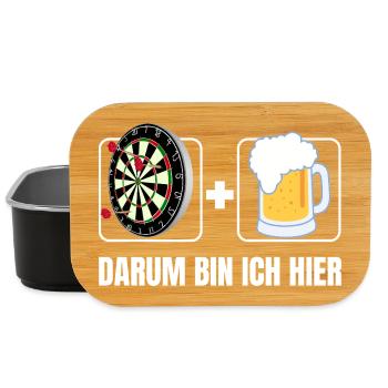 Darts and Beer – That's Why I'm Here - Lunch Box - black - Front