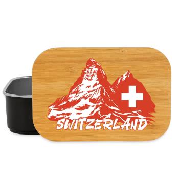 Switzerland-Wintersport-Ski-Berge - Lunch Box - Schwarz - Vorne