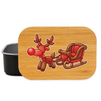 Ballontier Rentier mit Schlitten Weihnachten - Lunch Box - Schwarz - Vorne