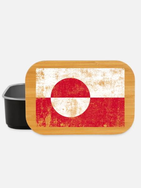 Groenland / Grönland Fahne Grunge Retro Vintage - Lunch Box - Schwarz
