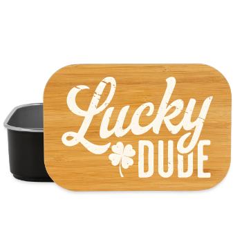 Lucky Dude with Four Leaf Clover Design - Lunch Box - black - Front