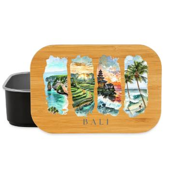 Bali Design – Tropical Island Holiday Motif - Lunch Box - black - Front