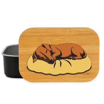 Teckel endormi - Boîte à goûter - noir - Devant