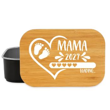 Maman 2027 chargeant Cœur Fille Garçon Pieds de bébé - Boîte à goûter - noir - Devant