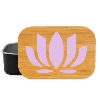 Lotus Flower Lotus Flowers Pastel Flower Blossom Yoga - Lunch Box - black - Front