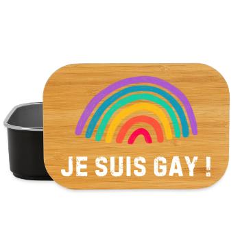 Je suis gay – arc-en-ciel fierté LGBTQ+ - Boîte à goûter - noir - Devant