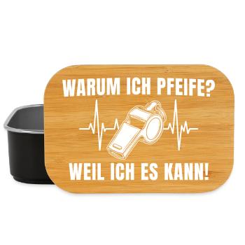 Schiedsrichter Pfeife – Weil ich es kann! - Lunch Box - Schwarz - Vorne