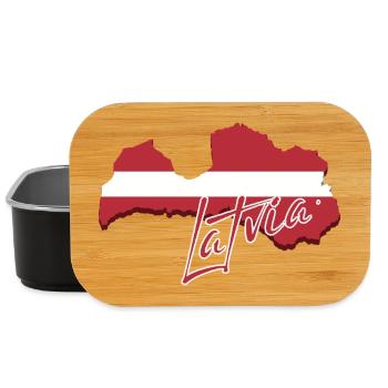 Carte avec le drapeau de la Lettonie, j’adore la Lettonie - Boîte à goûter - noir - Devant