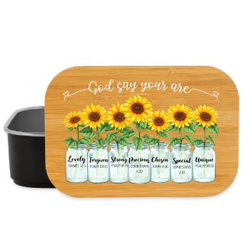 Inspirierende Christliche Sonnenblumen Jesus - Lunch Box - Schwarz - Vorne