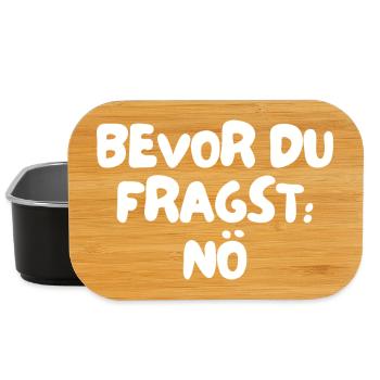 bevor du fragst: nö - Lunch Box - Schwarz - Vorne